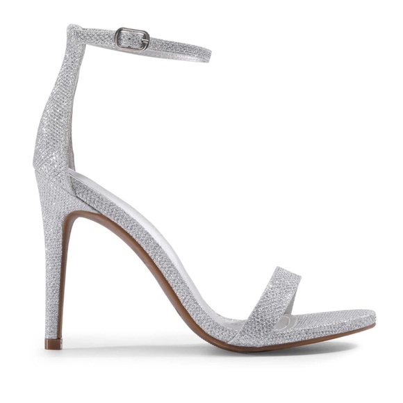 Silver Open Toe Ankle Strap Dressy Sexy Stiletto Heels in size 7 U.S. - Picture 6 of 12